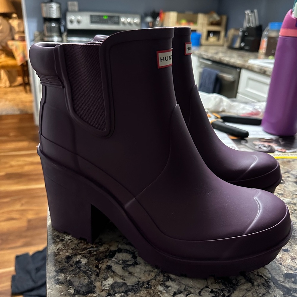 Hunter block heeled Chelsea boots
